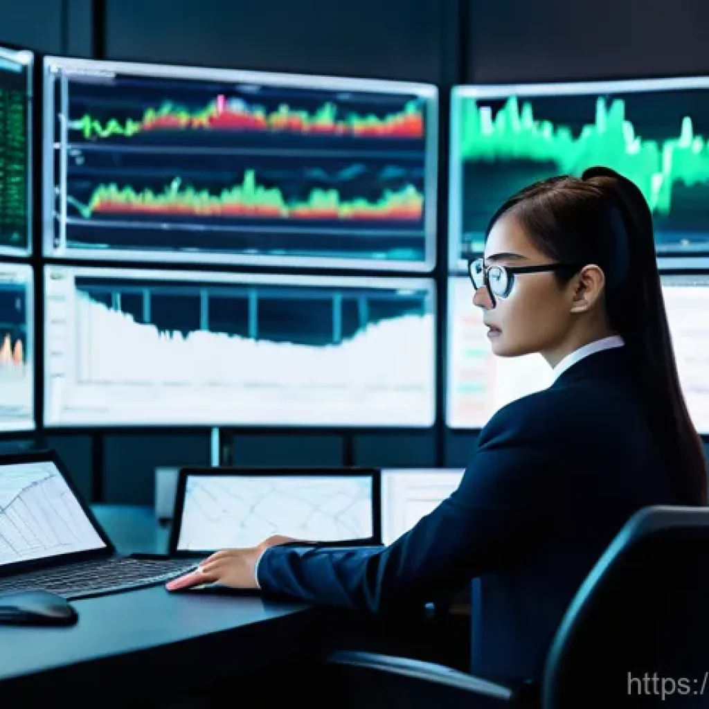 금융투자분석사로서의 자기계발 방법 - **Prompt:** "A highly focused, diverse financial analyst, perhaps a woman in her 30s, is seated at a...