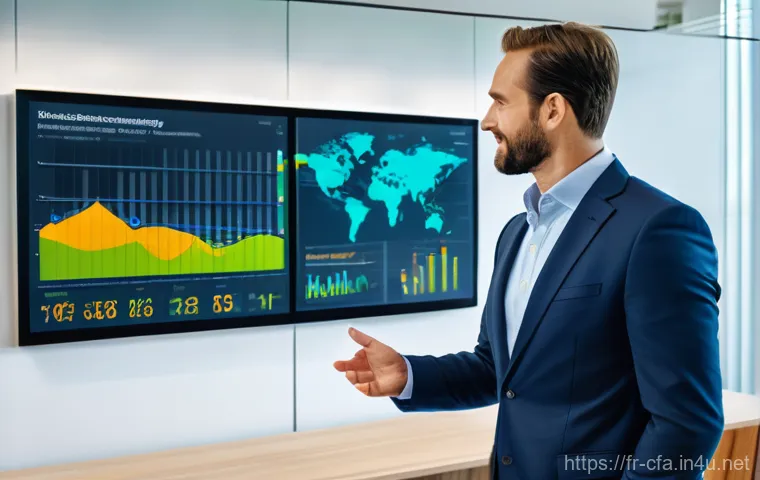 금융투자분석사로서의 자기계발 방법 - **Prompt:** "A highly focused, diverse financial analyst, perhaps a woman in her 30s, is seated at a...
