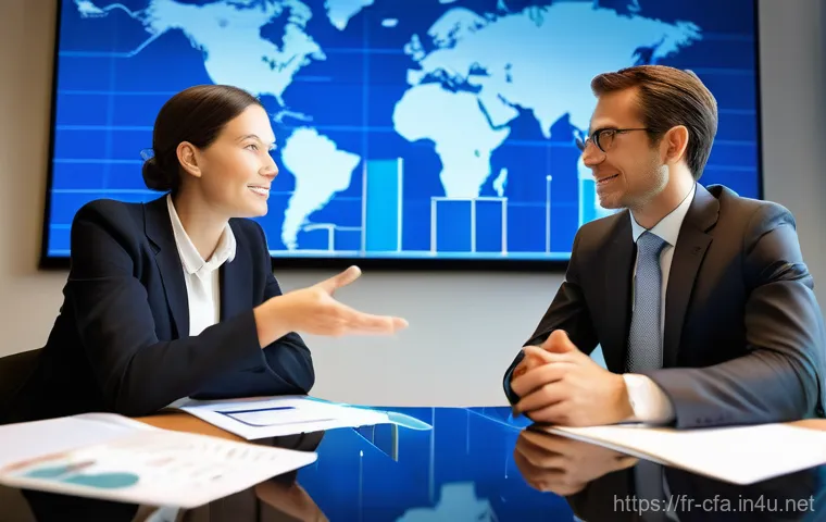 금융투자분석사로서의 자기계발 방법 - **Prompt:** "A mid-career financial professional, perhaps a man in his 40s, stands in a brightly lit...