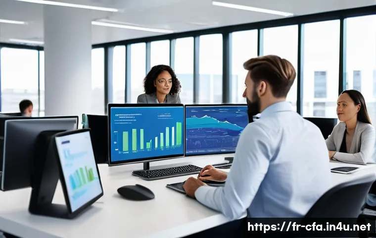 CFA 자격증 취득 후 학습 연속성 - **Prompt 1: The Evolving Finance Professional in a Tech-Driven World**
    "A diverse group of finan...