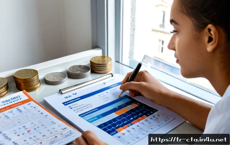 Home 17 CFA 시험 합격률 분석 - Photorealistic French finance student in a bright Paris apartment study space, thoughtfully reviewin...